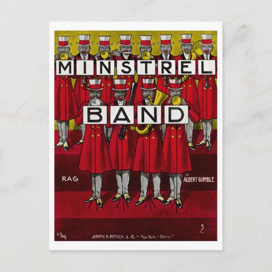 minstrel band briefkaart (Voorkant)