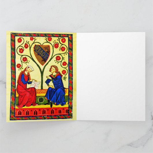 Minstrelen uit Codex Manesse - Hofse liefde Kaart (Binnen)
