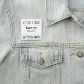 Mint 2x2 Attendee Badge Event Logo Pin of Magnetis (In situ)