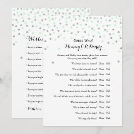 Mint 2x Baby shower Spelletjes Wensen | Raad eens  Kaart