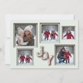 Mint 3D Kerstmis 5 Fotofamilie Feestdagenkaart (Voorkant)