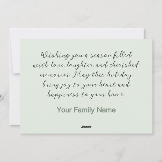 Mint 3D Kerstmis 5 Fotofamilie Feestdagenkaart (Achterkant)