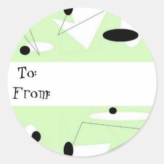 MINT ABSTRACT CADEAU LABEL STICKER