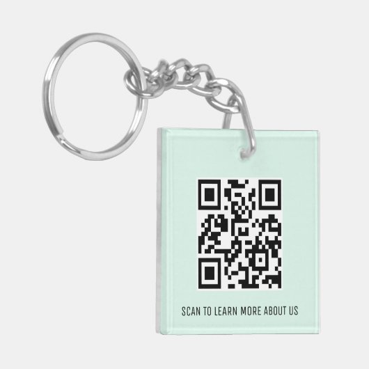 Mint Acryl QR Code Sleutelhanger Custom Logo Squar (Voorkant Links)