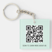 Mint Acryl QR Code Sleutelhanger Custom Logo Squar (Voorkant)