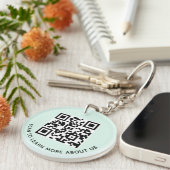 Mint Acrylic QR Code Sleutelhanger Company Logo Ro (Voorkant Rechts)