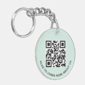 Mint Acrylic QR Code Sleutelhanger Company Logo Ro (Voorkant Links)