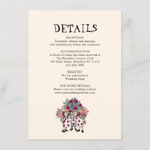 Mint Alice in Wonderland Wedding Details Informatiekaartje