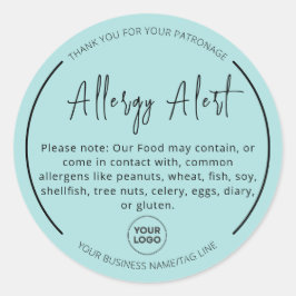 Mint Allergie Voedsel Waarschuwing Ronde Sticker