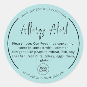 Mint Allergie Voedsel Waarschuwing Ronde Sticker
