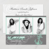 Mint Anchor Photo Afstuderen Flat Card Kaart (Voorkant / Achterkant)