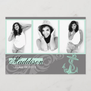 Mint Anchor Photo Afstuderen Flat Card Kaart