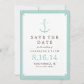 Mint Anchor Wedding Save the Date (Voorkant)