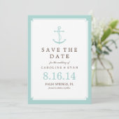 Mint Anchor Wedding Save the Date (Staand voorkant)