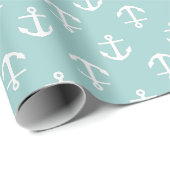 Mint Anchors Patroon Cadeaupapier (Rol Hoek)