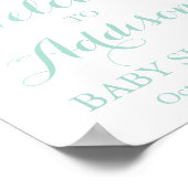 Mint and Gold Baby shower Welcome Sign Poster (Hoek)