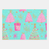 Mint and Pink Christmas Inpakpapier Vel (Voorkant 3)