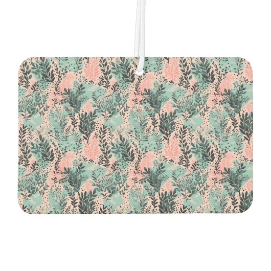 Mint and Pink Forest Pattern Luchtverfrisser (Achterkant)