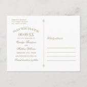 Mint Antiek Bloei Save the Date Aankondigingskaart (Achterkant)