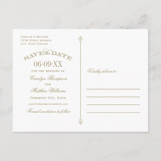 Mint Antiek Bloei Save the Date Aankondigingskaart (Achterkant)