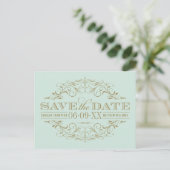Mint Antiek Bloei Save the Date Aankondigingskaart (Staand voorkant)