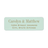  Mint Antiek Gold Wedding Return-adres Etiket (Voorkant)