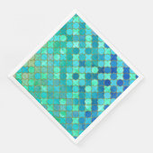 Mint Aqua Blauwgroen Gold Oriental Moroccan Tegel Servet (Hoek)