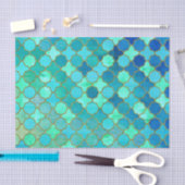 Mint Aqua Blauwgroen Gold Oriental Moroccan Tile Tissuepapier (Craft)