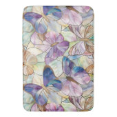 Mint Aqua Blue Paarse Vlinders Badmat (Voorkant Verticaal)