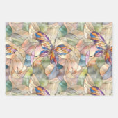 Mint Aqua Blue Paarse Vlinders Inpakpapier Vel (Voorkant 2)