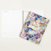 Mint Aqua Blue Paarse Vlinders Planner (Display)
