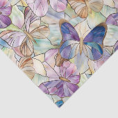 Mint Aqua Blue Paarse Vlinders Tissuepapier (Detail)