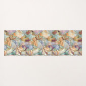 Mint Aqua Blue Paarse Vlinders Yogamat (Achterkant (horizontaal))