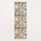 Mint Aqua Blue Paarse Vlinders Yogamat (Achterkant)