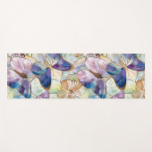 Mint Aqua Blue Paarse Vlinders Yogamat (Voorkant (horizontaal))