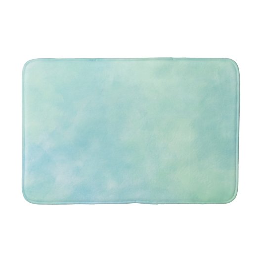 Mint Aqua Blue Tie Dye Waterverf Badmat (Voorkant)