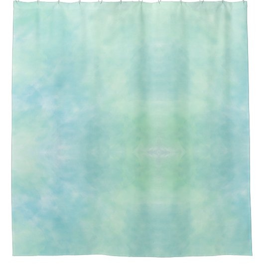 Mint Aqua Blue Tie Dye Waterverf Douchegordijn (Voorkant)