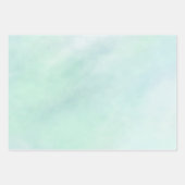 Mint Aqua Blue Tie Dye Waterverf Inpakpapier Vel (Voorkant 3)