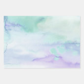 Mint Aqua Blue Tie Dye Waterverf Inpakpapier Vel (Voorkant 2)