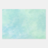 Mint Aqua Blue Tie Dye Waterverf Inpakpapier Vel (Voorkant)