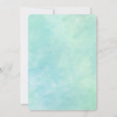 Mint Aqua Blue Tie Dye Waterverf Kaart (Achterkant)