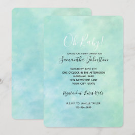 Mint Aqua Blue Tie Dye Waterverf Kaart