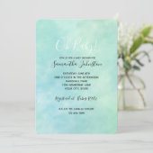 Mint Aqua Blue Tie Dye Waterverf Kaart (Staand voorkant)