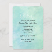 Mint Aqua Blue Tie Dye Waterverf Kaart (Voorkant)