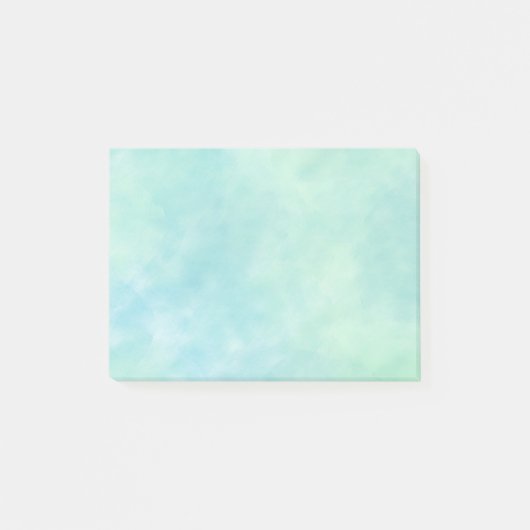 Mint Aqua Blue Tie Dye Waterverf Post-it® Notes (Voorkant)
