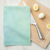 Mint Aqua Blue Tie Dye Waterverf Theedoek (Quarter Fold)