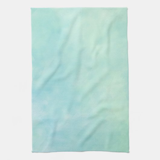 Mint Aqua Blue Tie Dye Waterverf Theedoek (Verticaal)