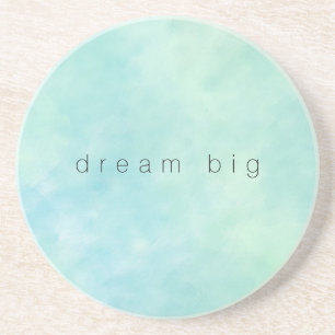 Mint Aqua Blue Tie Dye Waterverf Zandsteen Onderzetter