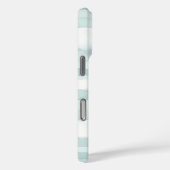 Mint Aqua Blue White Stripes Monogram  Case-Mate iPhone Case (Achterkant / Rechts)