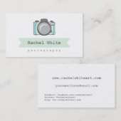 Mint & Aqua Camera Logo Visitekaartjes (Voorkant / Achterkant)